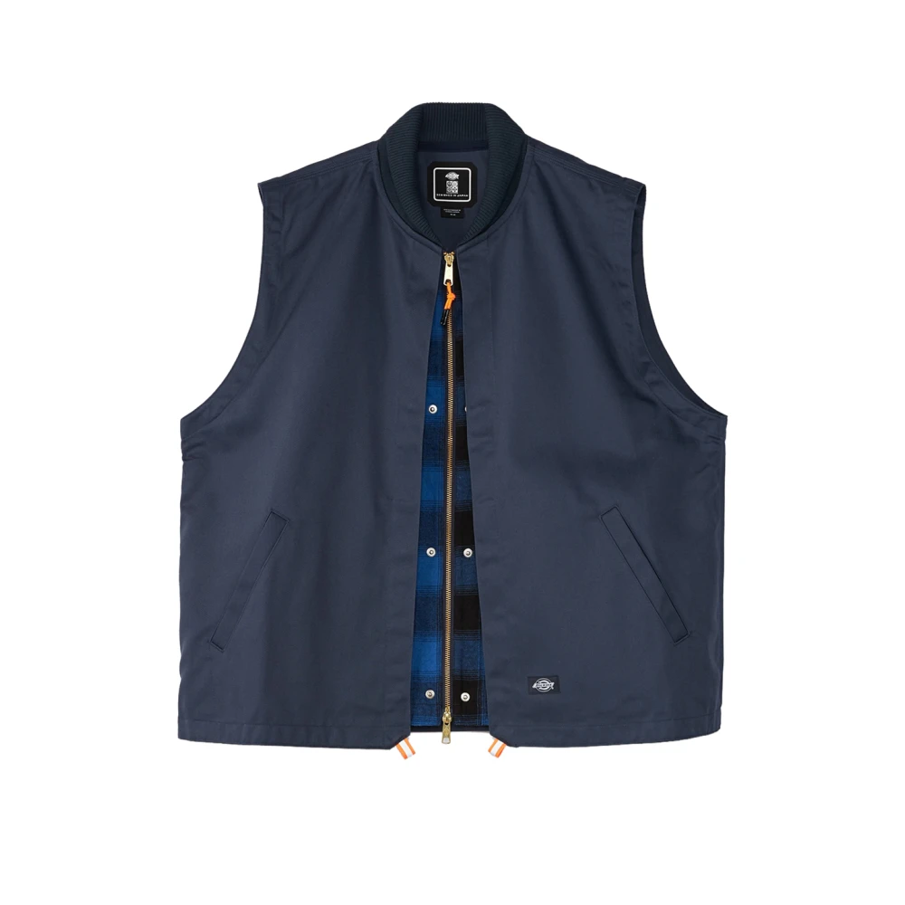 Dickies Twill Crewneck Vest met Zakken Blue Heren