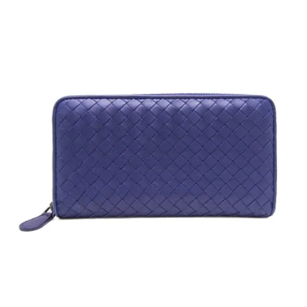 Bottega Veneta Vintage Pre-owned Leather wallets Blue Dames