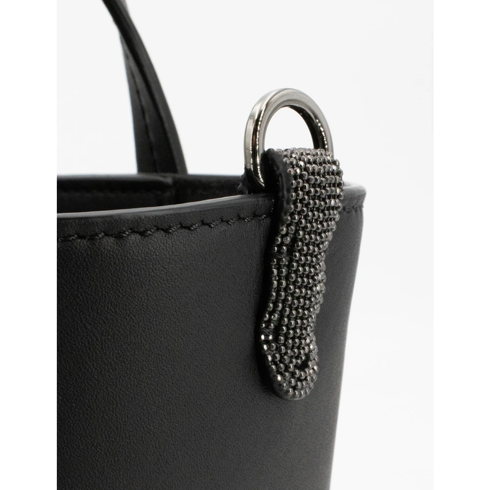 BRUNELLO CUCINELLI Zachte leren handtas met juweelborduursels Black Dames