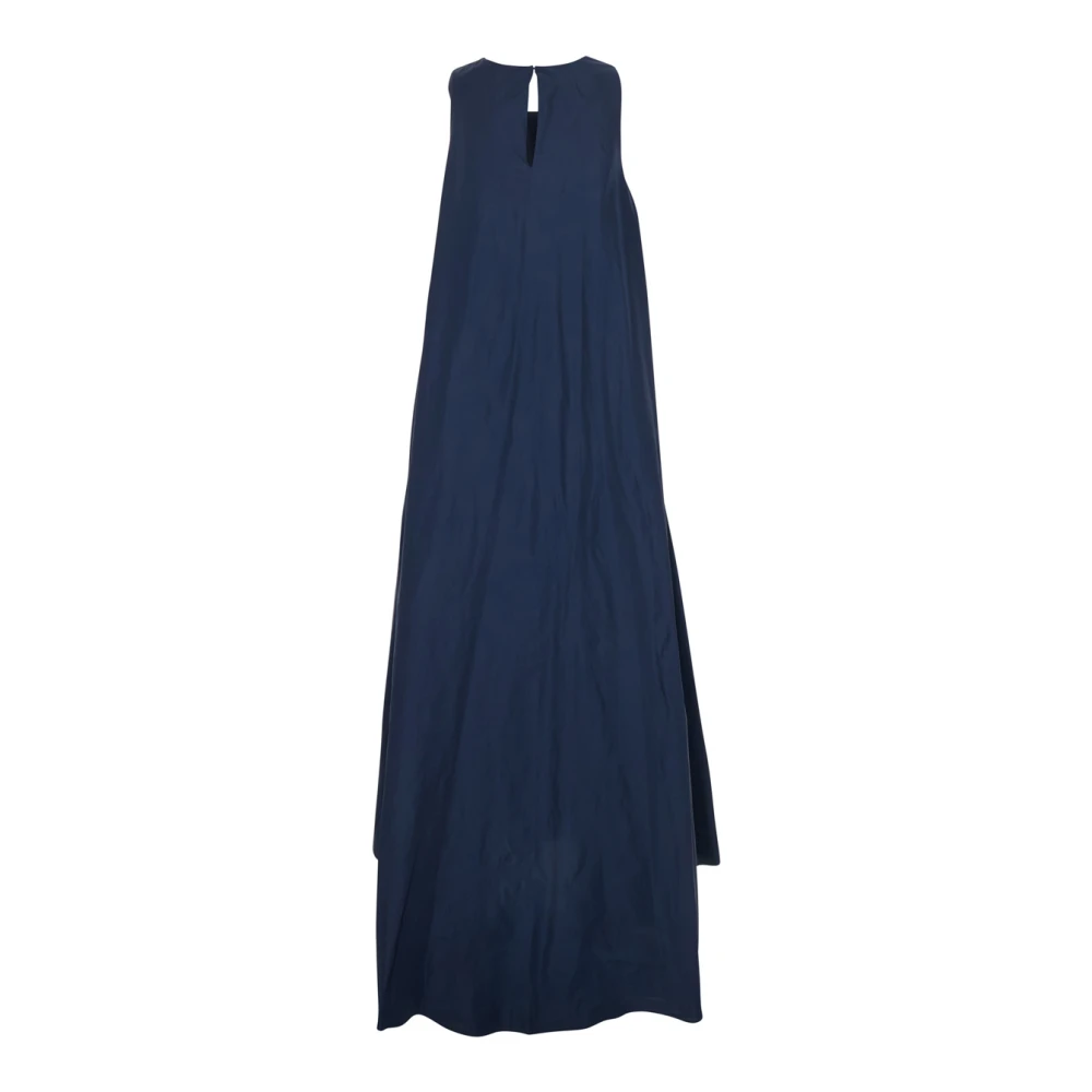 P.a.r.o.s.h. Blauwe Lange Jurk met Ruches Blue Dames