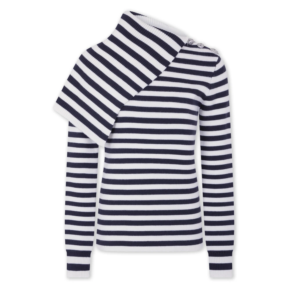 Rabanne Women's Blue Oversized Wool Turtleneck Jumper - Turtlenecks - M - Knitwear