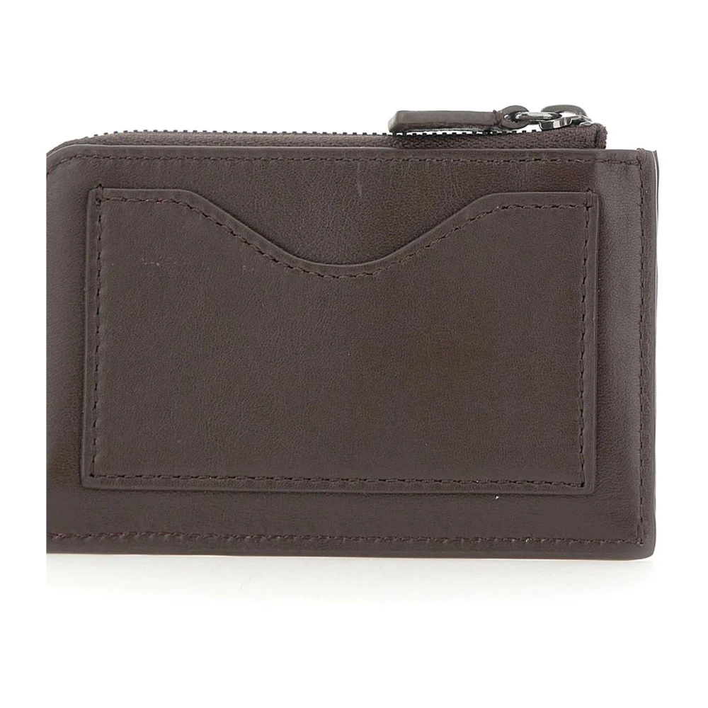 Gianni Chiarini Heren Leren Portemonnee Donkerbruin Rits Brown Heren