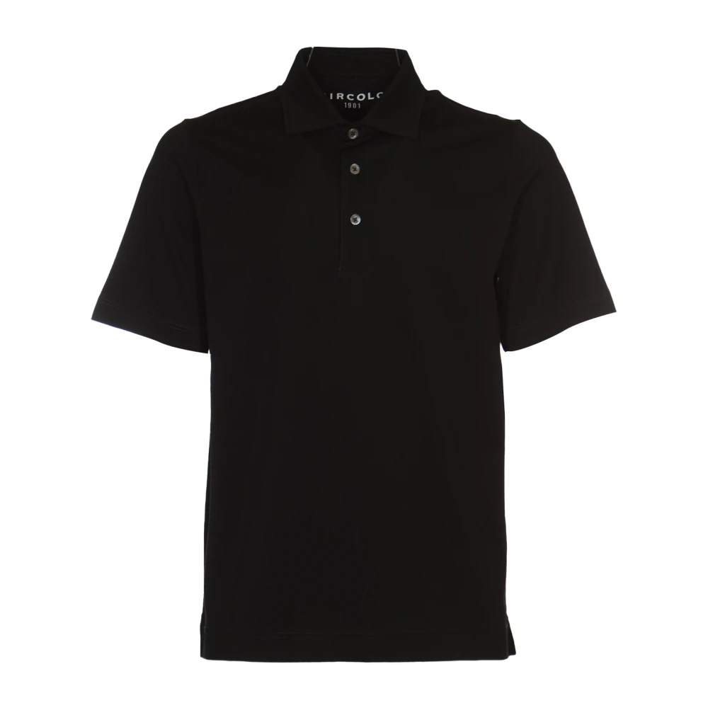 Circolo 1901 Premium Zwart Piquet Polo T-shirts Black Heren