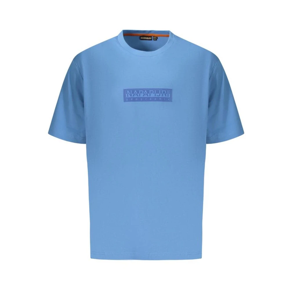 Napapijri Men's Blue Azzurro Cotton T-Shirt - T-Shirts - M - Tops