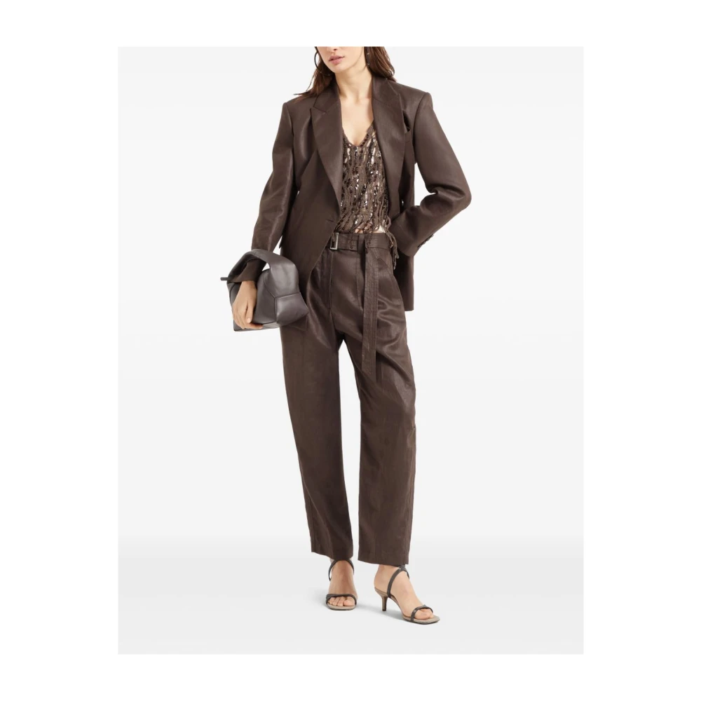 BRUNELLO CUCINELLI Bruine Jas voor Stijlvolle Look Brown Dames