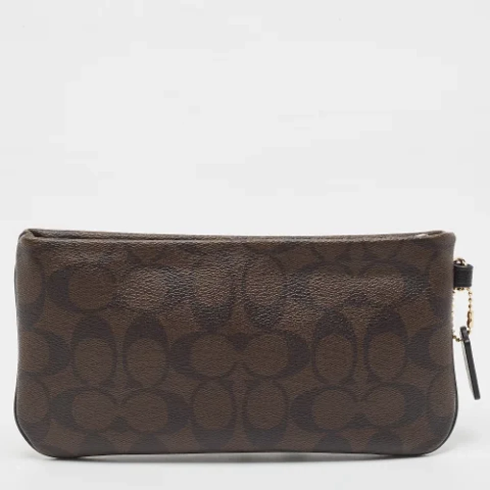 Coach Pre-owned Coated canvas wallets Brown Dames