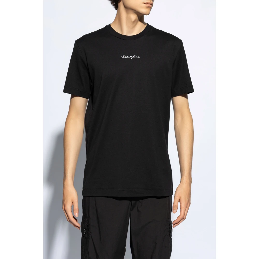 Dolce & Gabbana T-shirt met logo Black Heren