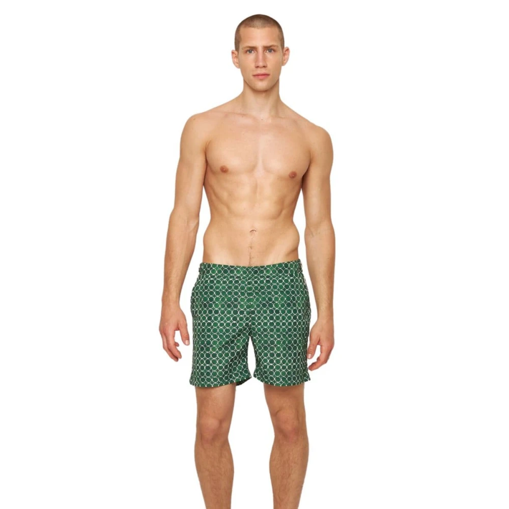 Orlebar Brown Kustgroene Geo Tegel Zwemshorts Green Heren