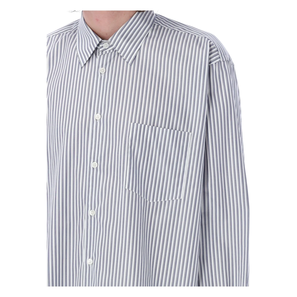 Comme des Garçons Gestreept Overhemd Blauw Wit White Heren