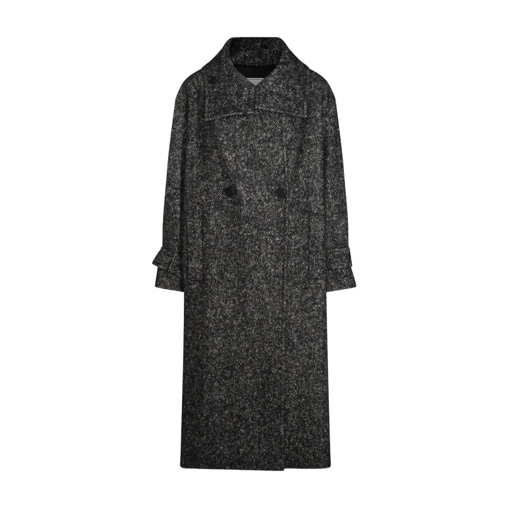 Antonelli Firenze Donkergrijze Wol Dubbele Breasted Jas Gray Dames
