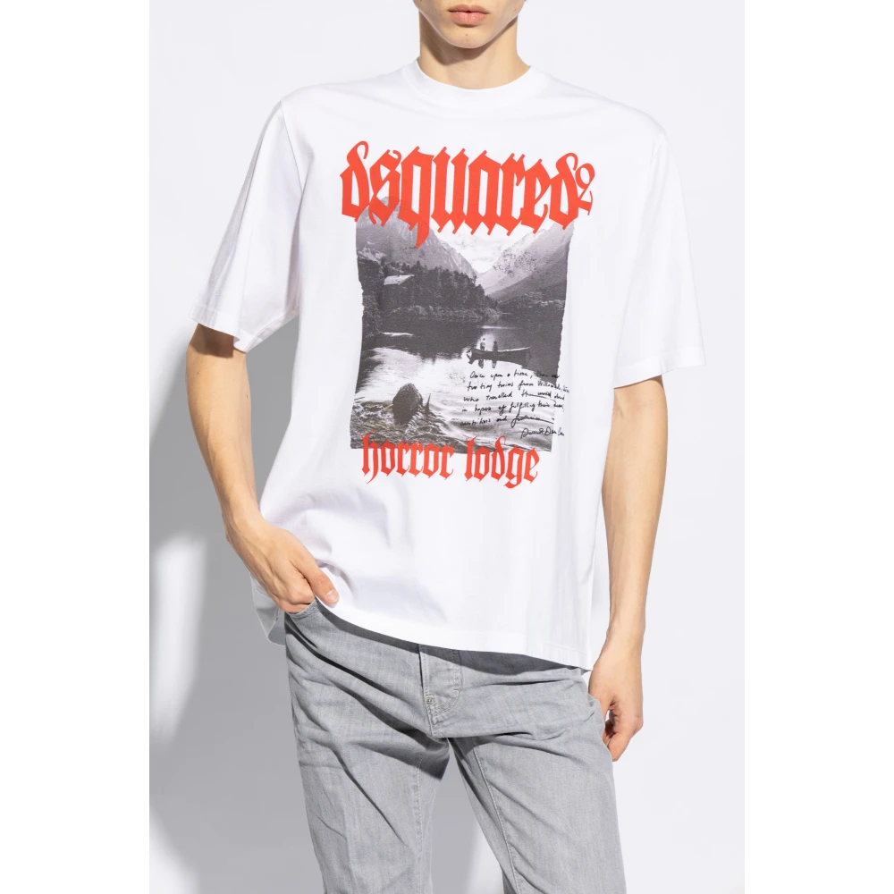 Dsquared2 T-shirt met logo White Heren