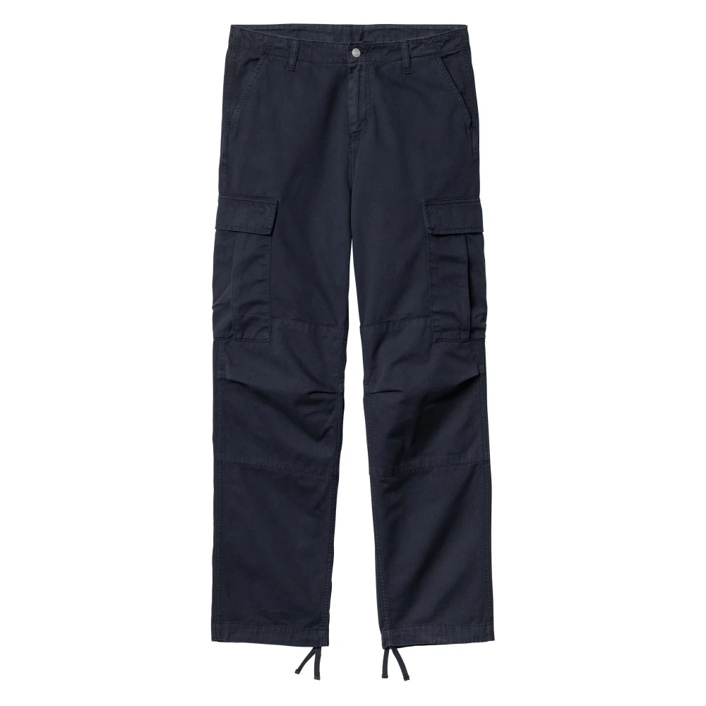 Carhartt Wip Men's Blue Straight Trousers, W31, Cargo Trousers With Side Pockets