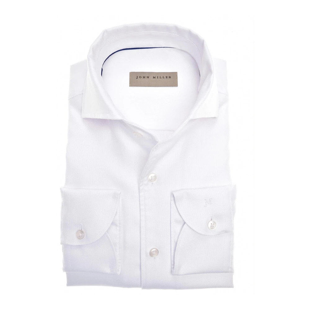 John Miller Overhemd met getailleerde pasvorm en stijlvolle details White Heren