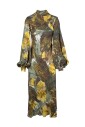robe-midi-en-soie-multicolore-avec-col-roule