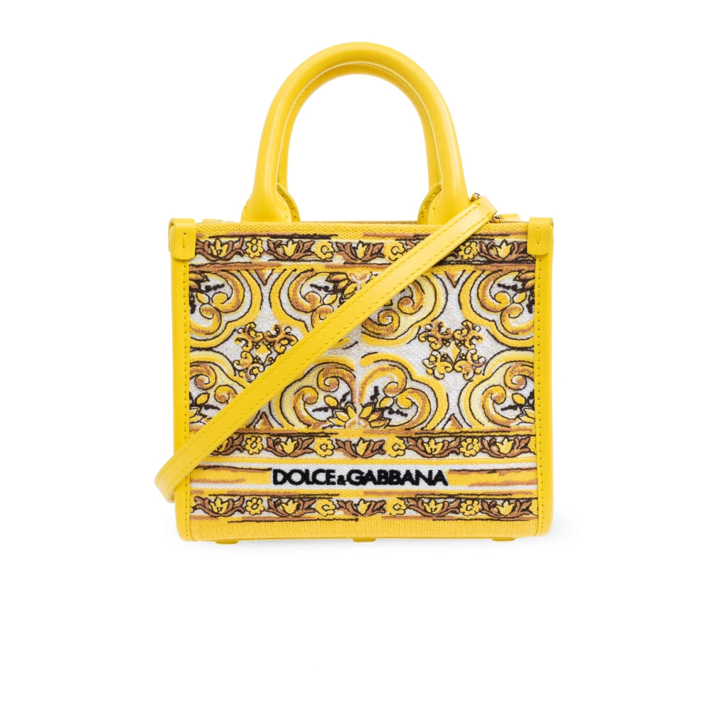 Dolce & Gabbana Kanariegele Canvas Schoudertas Yellow Dames