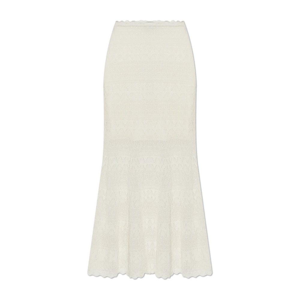 Self Portrait Decorative Knit Skirt - Female - Maxi Skirts - Beige - Xs - Skirts
