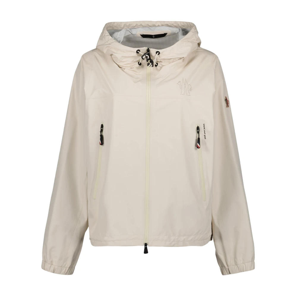 Moncler Fanes Hög Hals Huva Jacka Beige, Dam