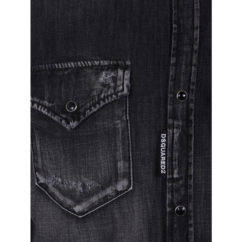 Dsquared2 Zwarte Klassieke Westernoverhemd Black Heren