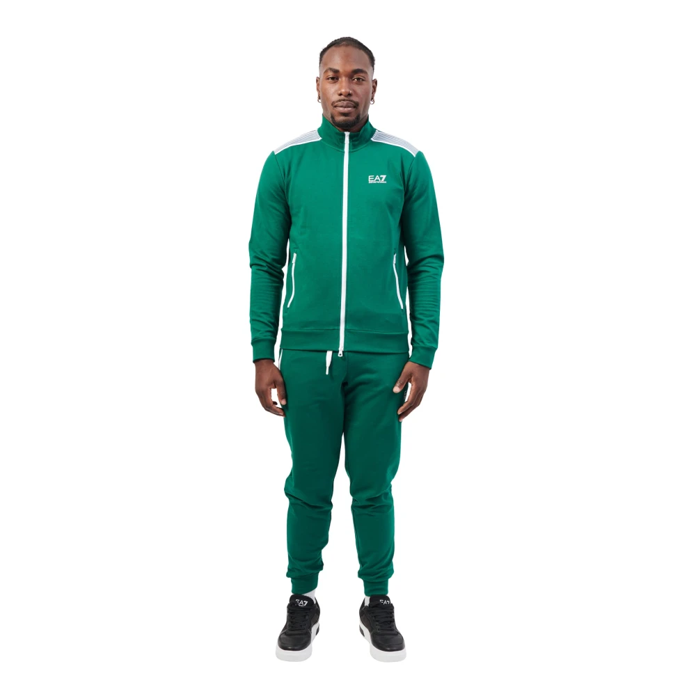 Emporio Armani Groene Jurken Fullzip Hoodless Model Green Heren