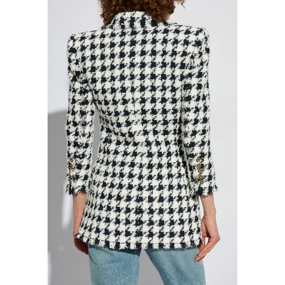 Balmain Tweed Blazer White Dames