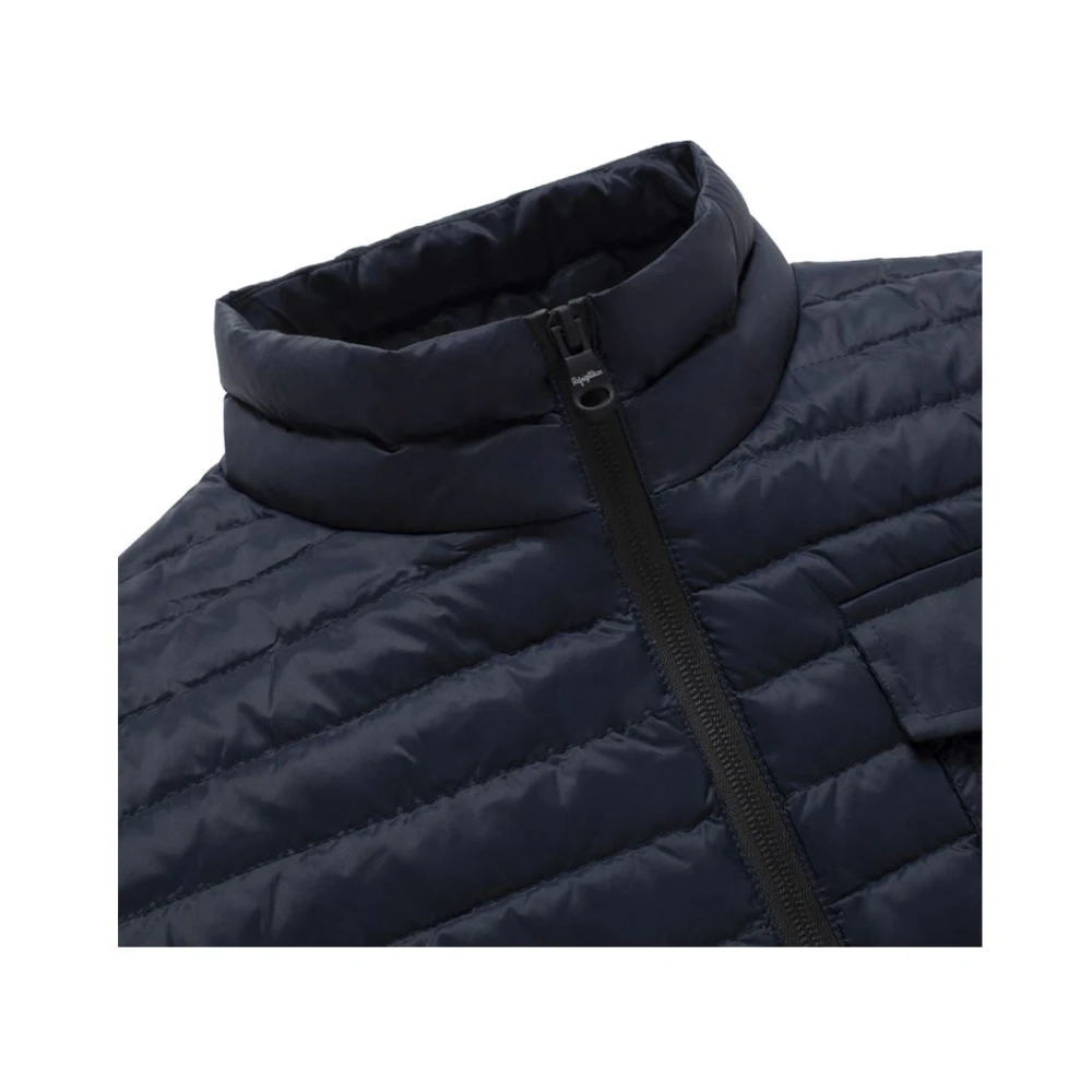 RefrigiWear Blauwe Nylonjas met Rits Blue Heren