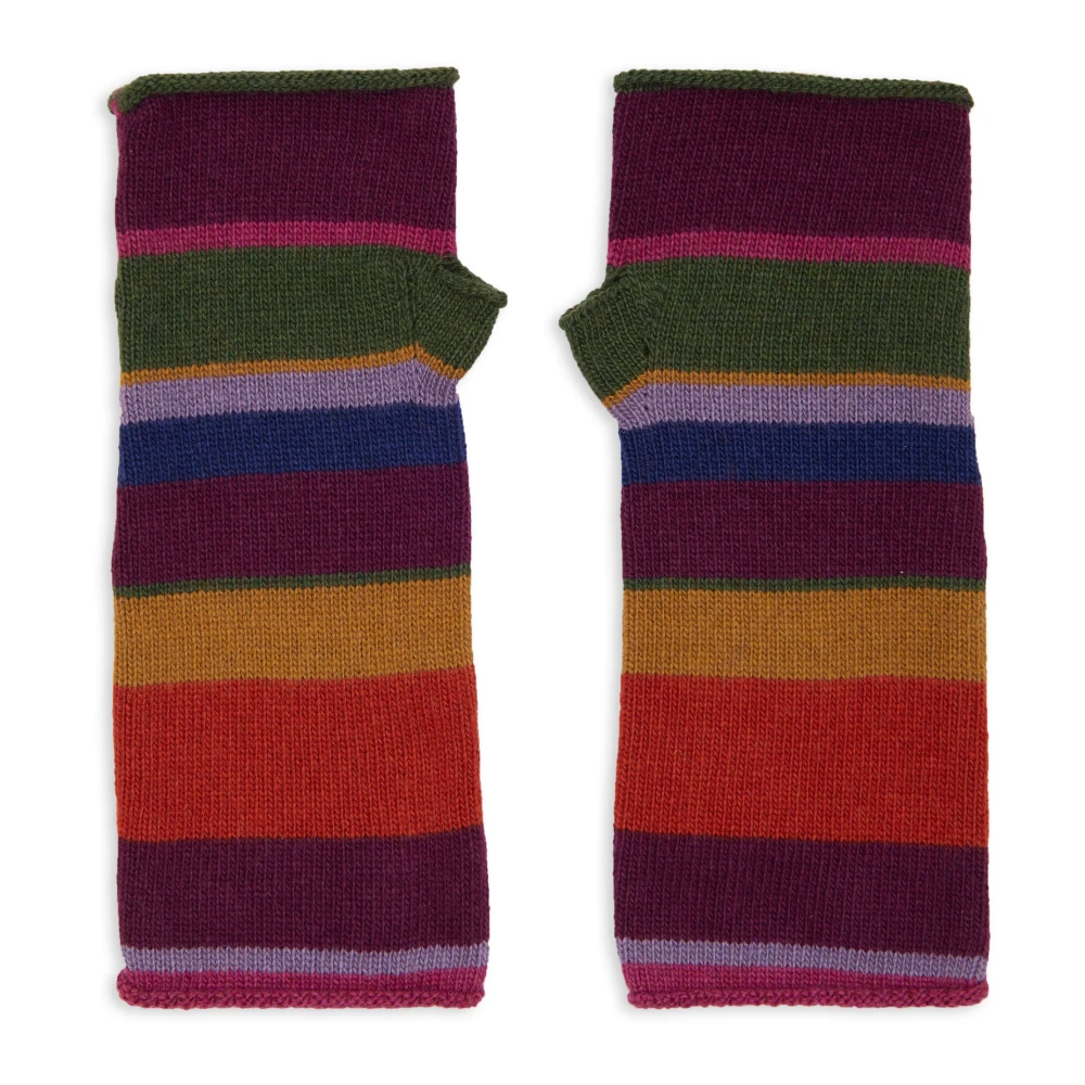 Gallo Korte vingerloze paarse handschoenen voor dames met veelkleurige strepen Multicolor Dames