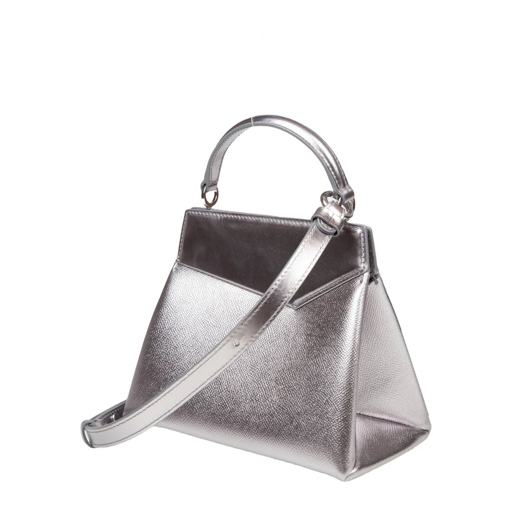 Maison Margiela Zilver Metallic Leren Handtas Gray Dames