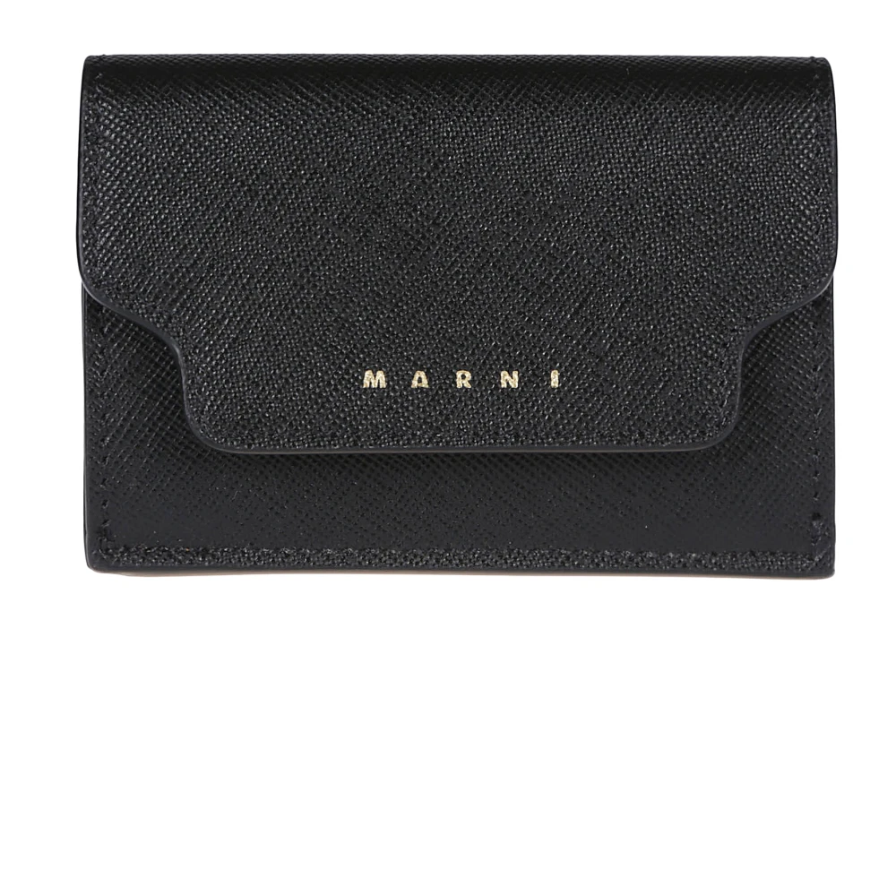 Marni Klassieke Trifold Portemonnee Black Dames