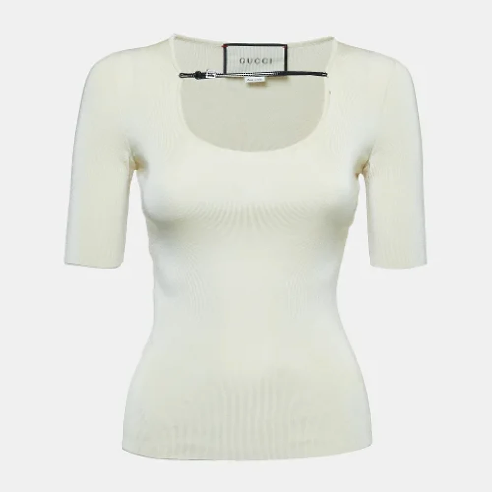 Gucci Vintage Pre-owned Fabric tops White Dames
