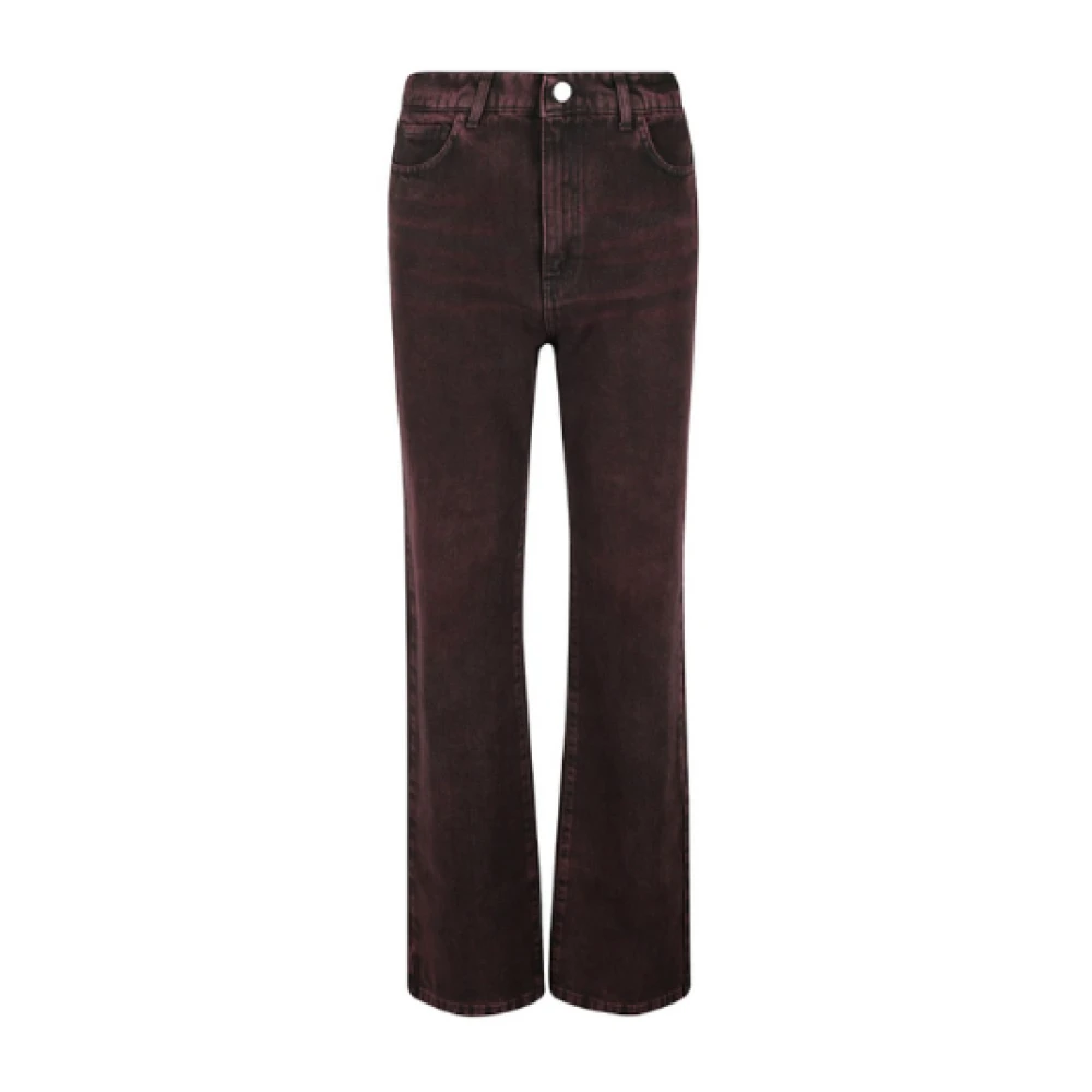 Federica Tosi Rode Denim Straight Jeans Italië Brown Dames