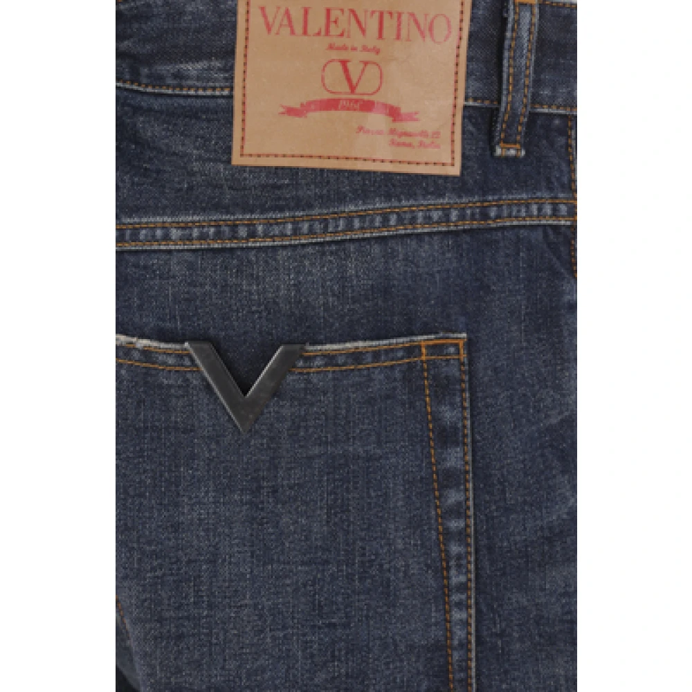 Valentino Garavani Blauwe Distressed Denim Jeans Blue Heren
