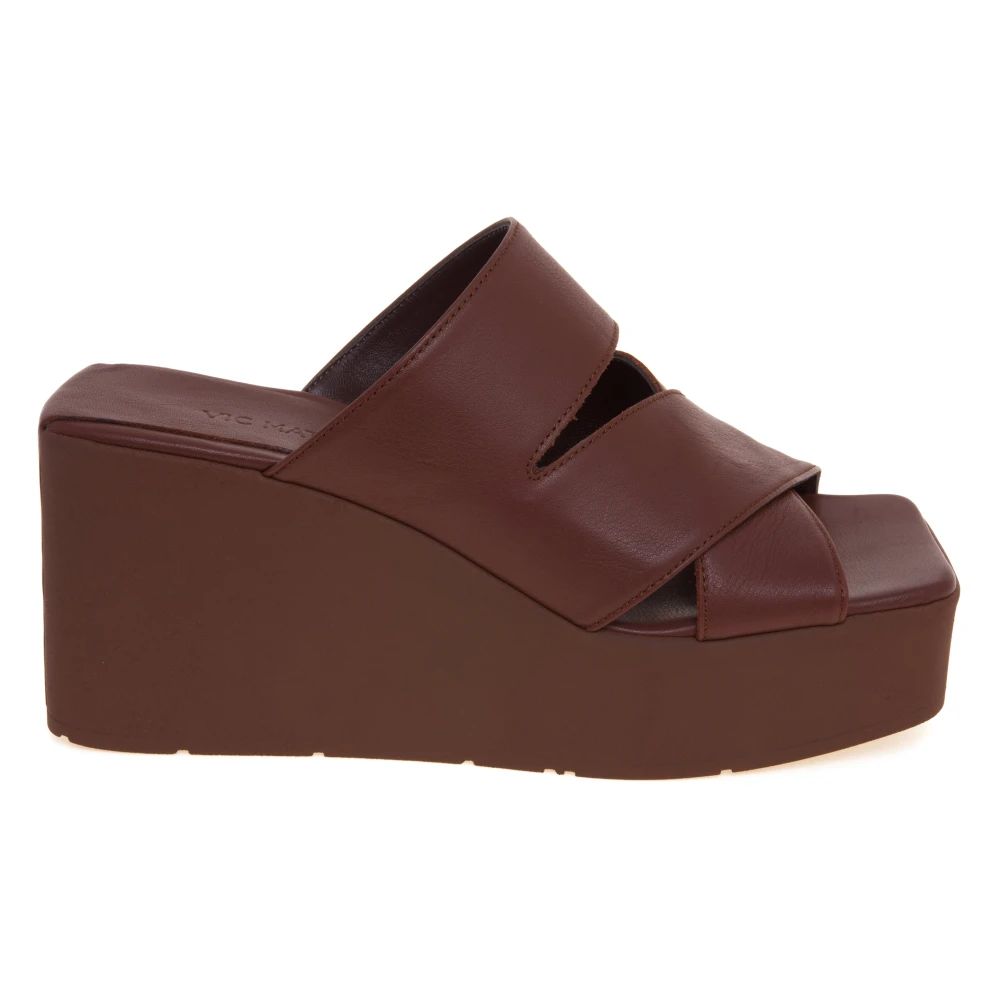 Vic Matié Brown Travel Wedge Sandal - Female - Wedges - 7 Uk - Shoes