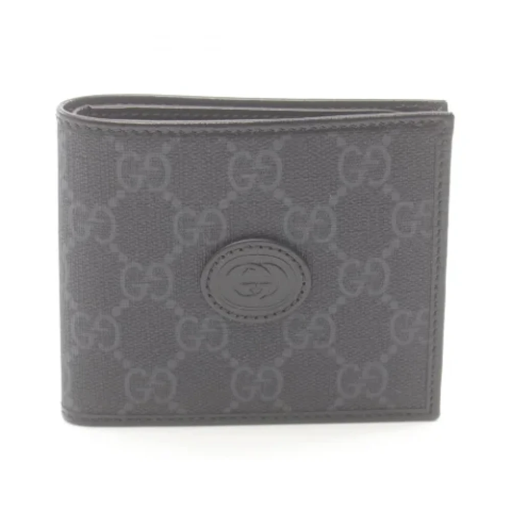 Gucci Vintage Pre-owned Coated canvas wallets Gray Heren