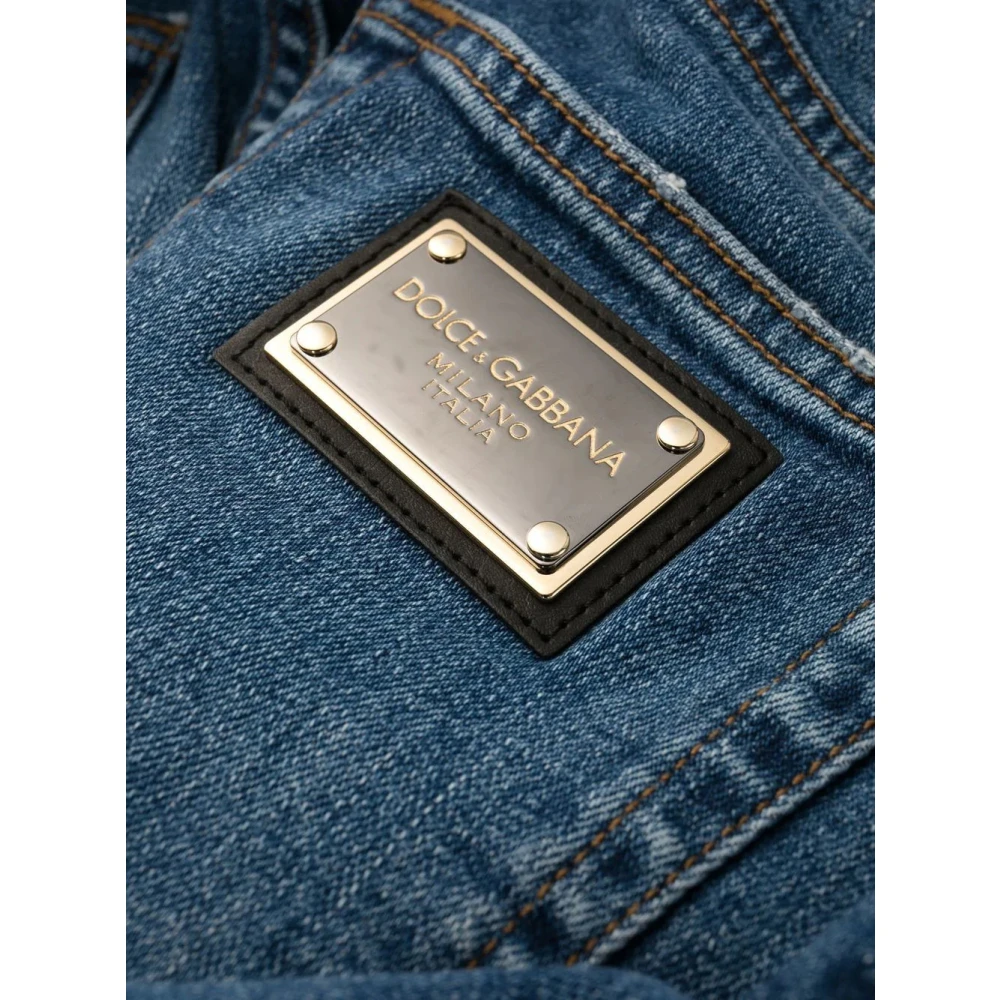 Dolce & Gabbana Blauwe Straight Leg Jeans Variant Abbinata Blue Heren