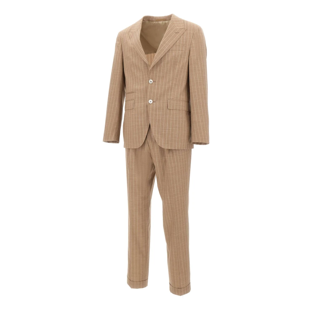 Hugo Men's Beige Boss Dresses - Single Breasted Suits - L - Suits
