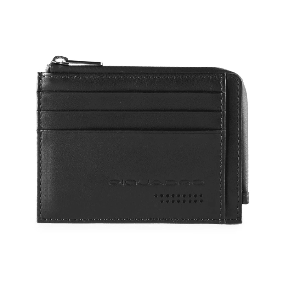 Piquadro Black Zipped Coin Pouch With Document Holder - Female - Wallets & Cardholders - One Size - Accessories