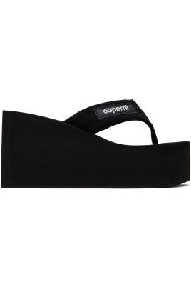 black-wedge-sandals-with-logo-applique