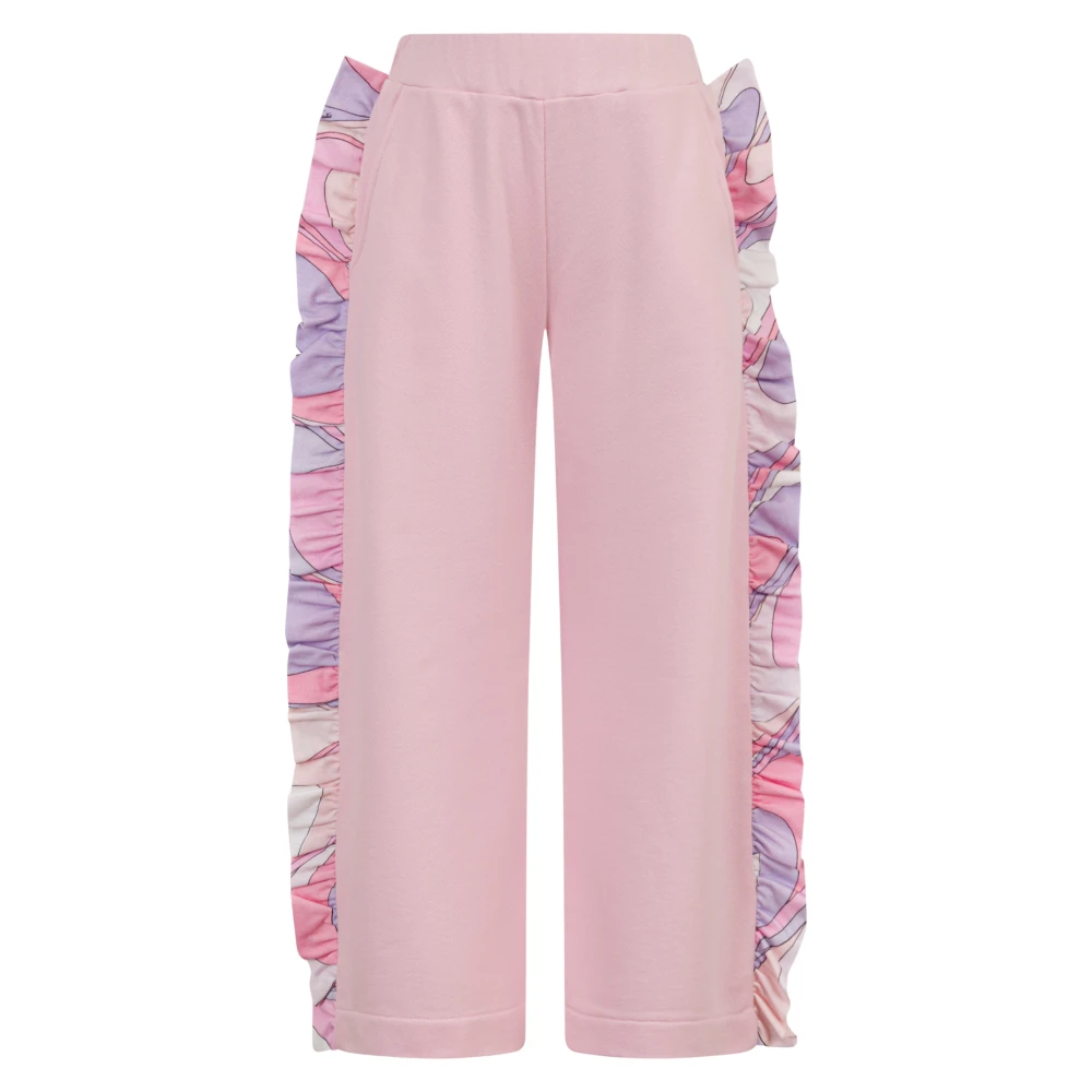 Pucci Women's Pink Ruffle Trim Joggers