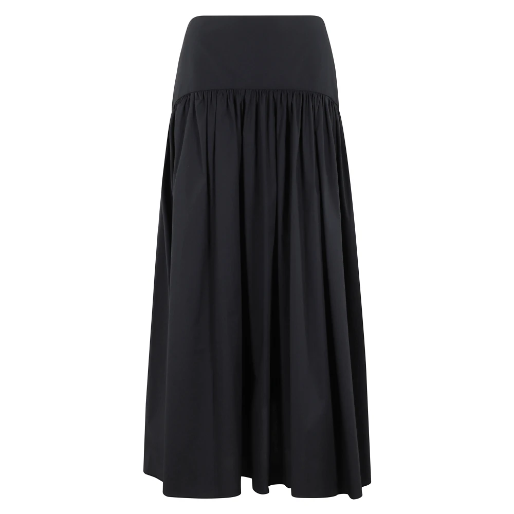 Staud Flowy Midi Rok in Procida Stijl Black Dames