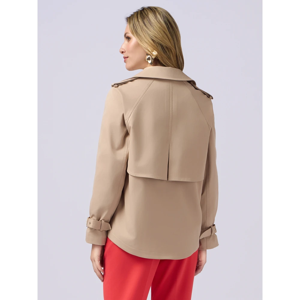 Oltre Korte double-breasted oversized trenchcoat Beige Dames