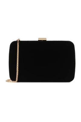 Svart sammet tyg clutch väska