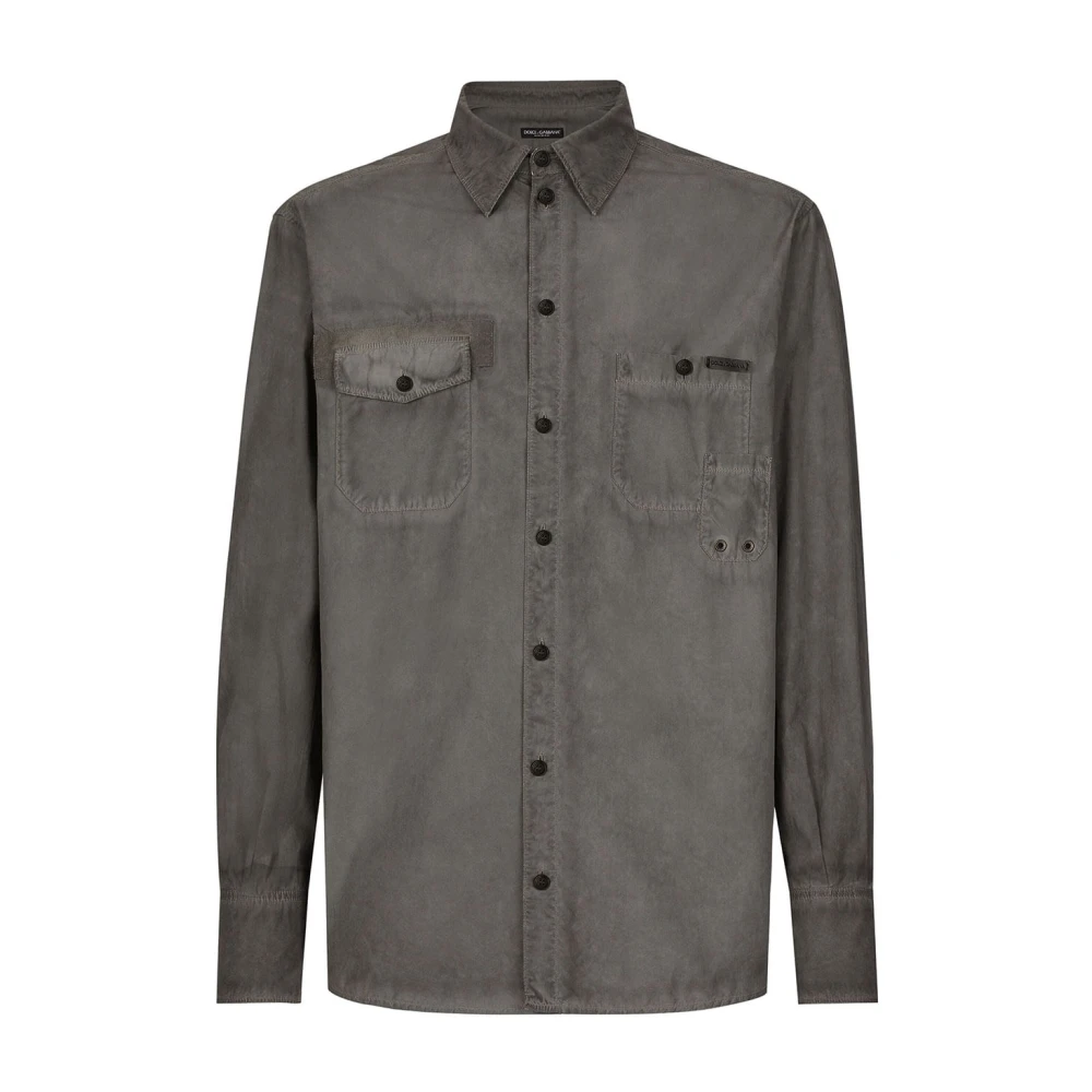 Dolce & Gabbana Men's Blue Casual Cotton Shirt In