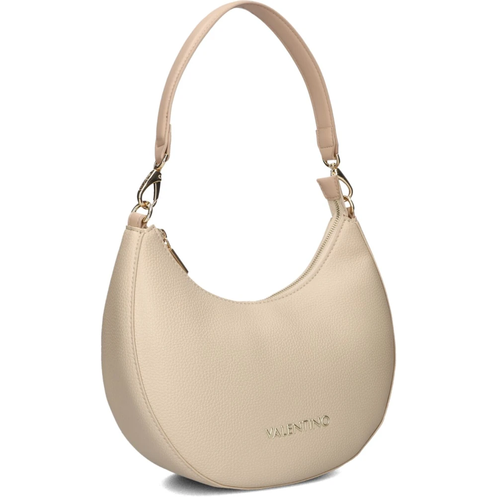 Valentino by Mario Valentino Beige Leren Schoudertas Alexia Hobo Beige Dames