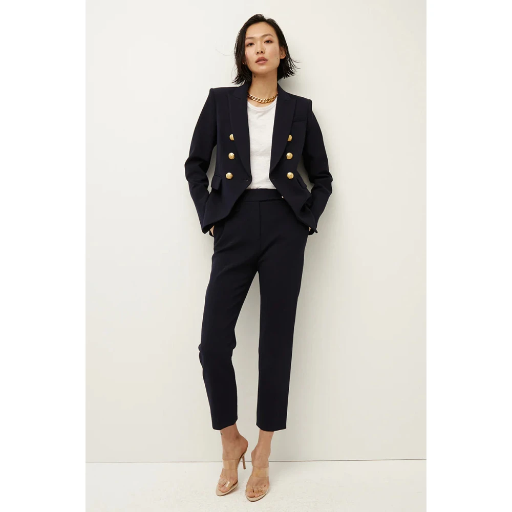 Veronica Beard Navy Slim Renzo Broek Blue Dames