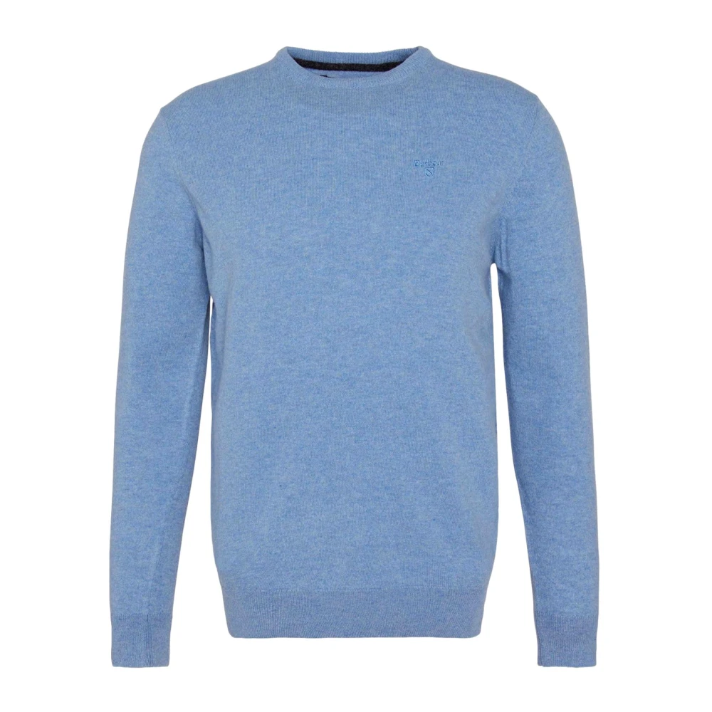 Barbour Essentiële Wol Ronde Hals Trui Hemelsblauw Blue Heren