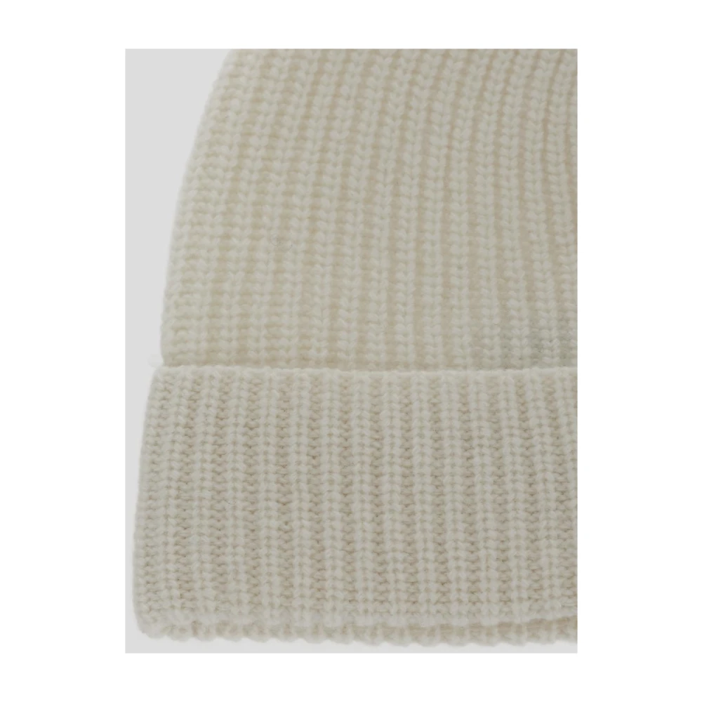 Seven Gauge Geribbelde Wollen Beanie Muts Beige Heren