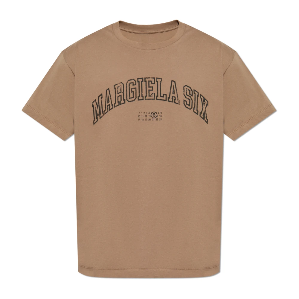 MM6 Maison Margiela T-shirt met print Brown Heren