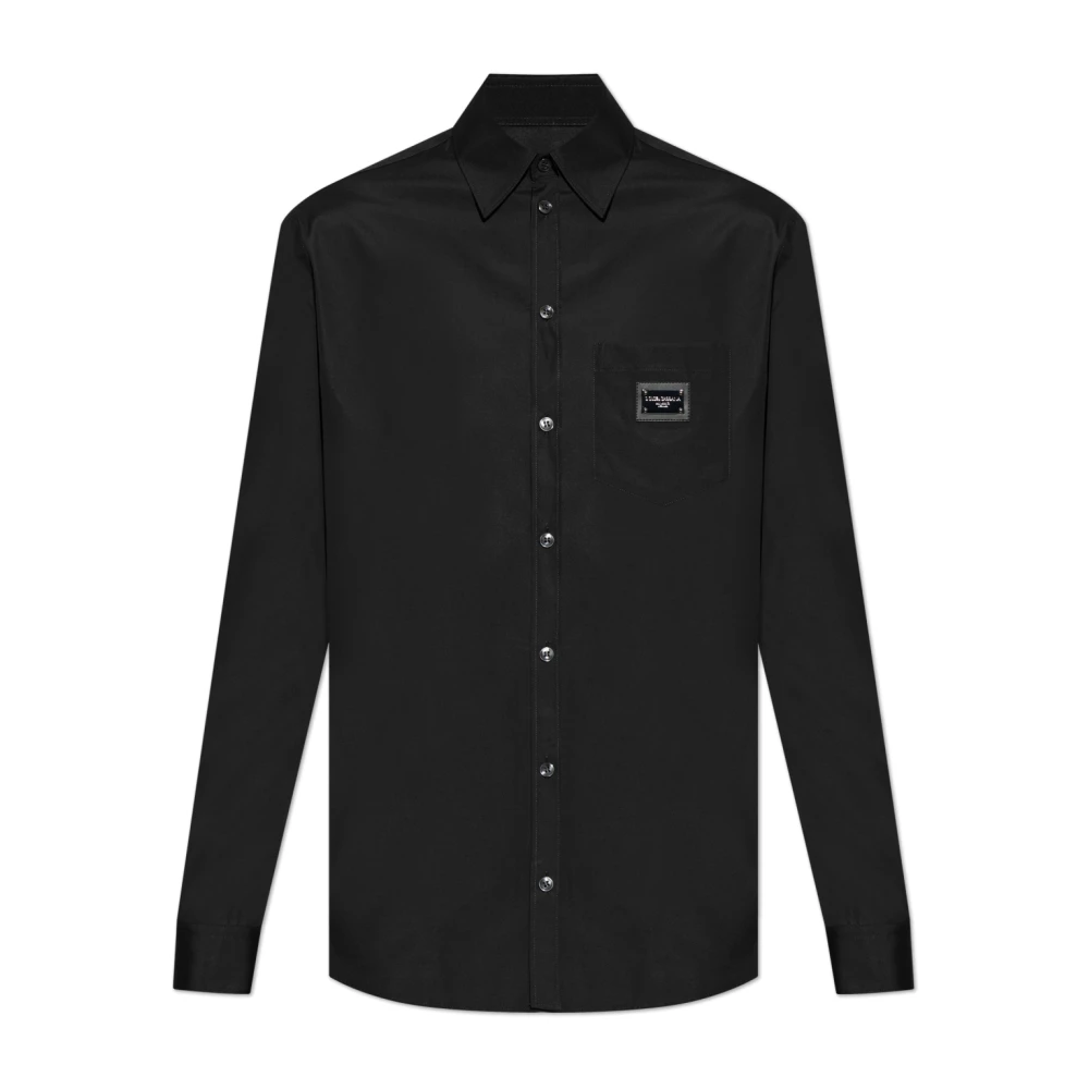 Dolce & Gabbana Hombre Negro - Camisa Con Bolsillo - Shirts - L - Camisa Con Bolsillo