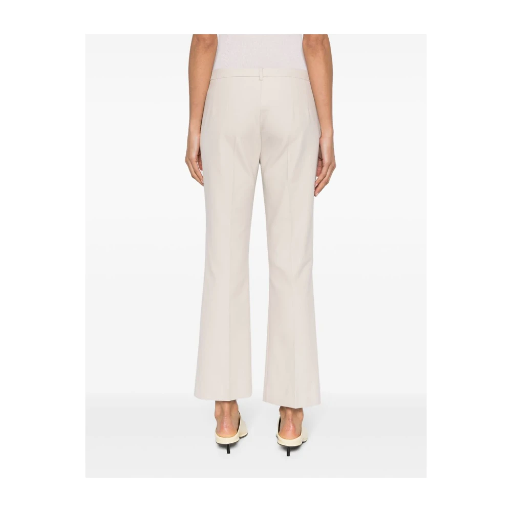 Max Mara Beige Elastische Broek met Details Beige Dames
