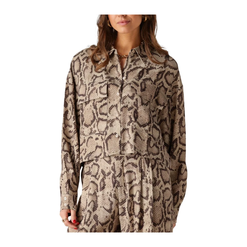 Alix The Label Slang Twill Blouse Veelzijdige Stijl Multicolor Dames